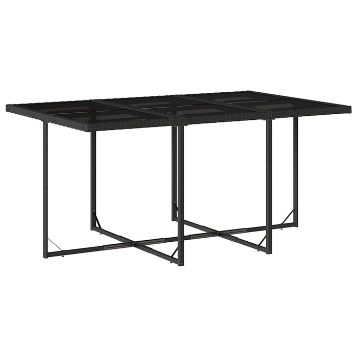 Set mobilier de exterior cu perne, 11 piese, negru, poliratan - WALTI WALTI