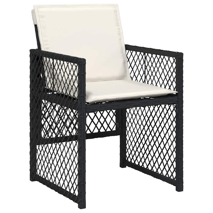 Set mobilier de exterior cu perne, 11 piese, negru, poliratan - WALTI WALTI