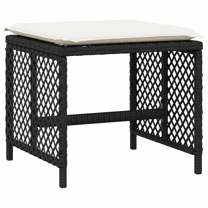 Set mobilier de exterior cu perne, 11 piese, negru, poliratan - WALTI WALTI