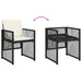 Set mobilier de exterior cu perne, 11 piese, negru, poliratan - WALTI WALTI