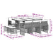 Set mobilier de exterior cu perne, 11 piese, negru, poliratan - WALTI WALTI