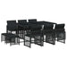 Set mobilier de exterior cu perne, 11 piese, negru, poliratan - WALTI WALTI