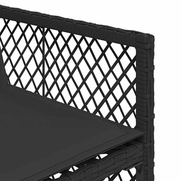 Set mobilier de exterior cu perne, 11 piese, negru, poliratan - WALTI WALTI