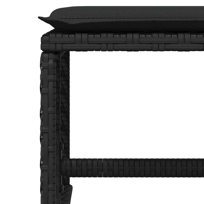 Set mobilier de exterior cu perne, 11 piese, negru, poliratan - WALTI WALTI