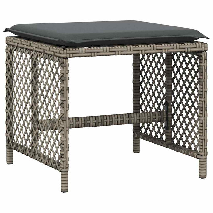 Set mobilier de grădină cu perne, 11 piese, gri, poliratan WALTI