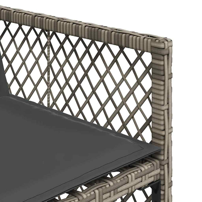 Set mobilier de grădină cu perne, 11 piese, gri, poliratan WALTI
