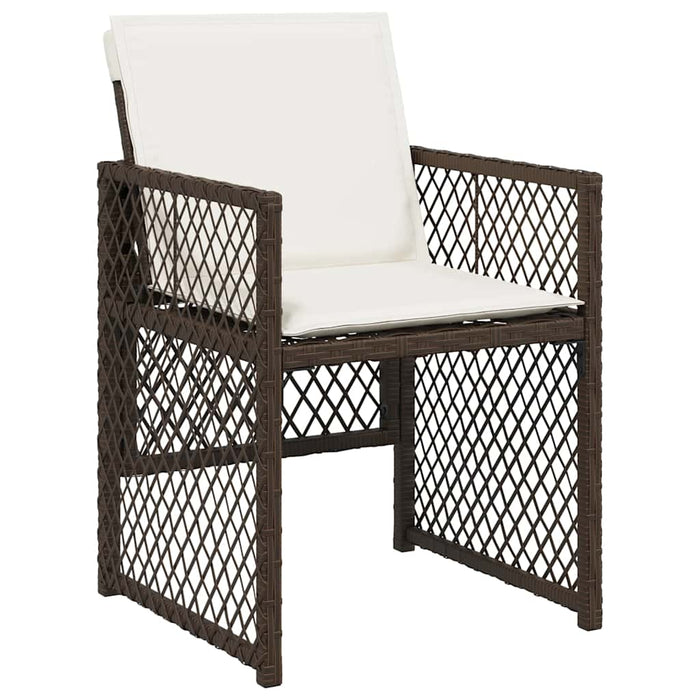Set mobilier de grădină cu perne, 11 piese, maro, poliratan WALTI