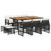 Set mobilier de exterior cu perne, 11 piese, negru, poliratan - WALTI WALTI