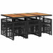 Set mobilier de exterior cu perne, 11 piese, negru, poliratan - WALTI WALTI