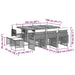 Set mobilier de exterior cu perne, 11 piese, negru, poliratan - WALTI WALTI