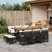 Set mobilier de exterior cu perne, 11 piese, negru, poliratan - WALTI WALTI