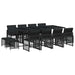 Set mobilier de grădină cu perne, 13 piese, negru, poliratan - WALTI WALTI
