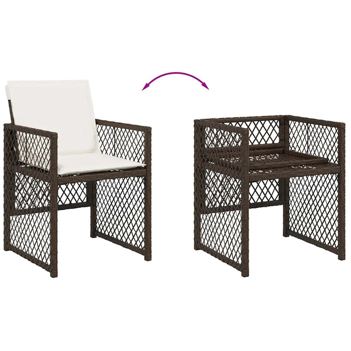 Set mobilier de grădină, 13 piese, maro, cu perne, poliratan - WALTI WALTI