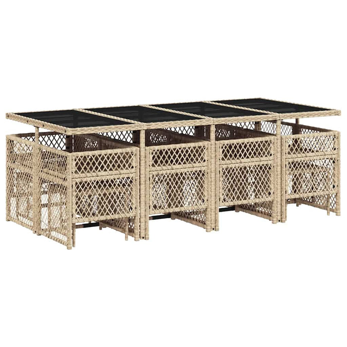 Set mobilier de grădină cu perne, 13 piese, bej, poliratan - WALTI WALTI