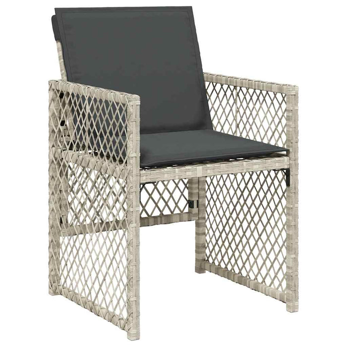 Set mobilier de grădină cu perne 13 piese gri deschis poliratan - WALTI WALTI