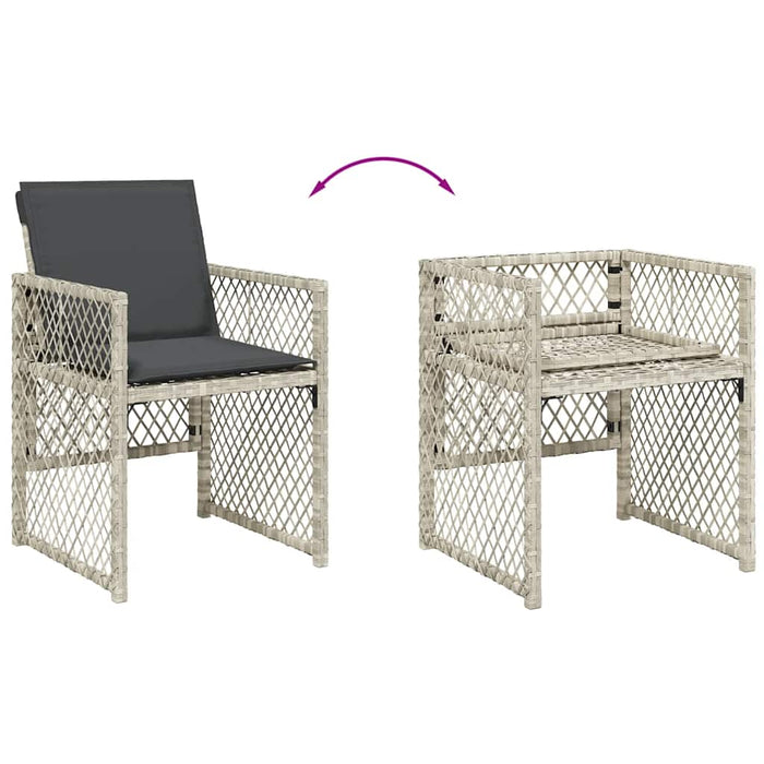 Set mobilier de grădină cu perne 13 piese gri deschis poliratan - WALTI WALTI