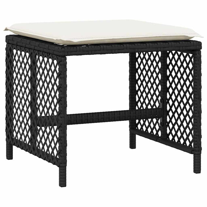 Set mobilier de grădină cu perne, 17 piese, negru, poliratan - WALTI WALTI