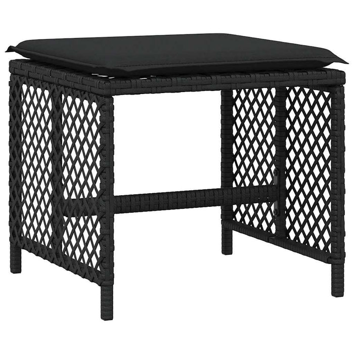 Set mobilier de grădină cu perne, 17 piese, negru, poliratan - WALTI WALTI