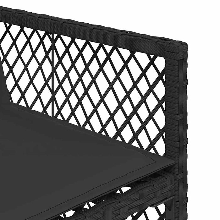 Set mobilier de grădină cu perne, 17 piese, negru, poliratan - WALTI WALTI
