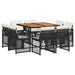 Set mobilier de grădină cu perne, 9 piese, negru, poliratan - WALTI WALTI