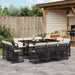 Set mobilier de exterior cu perne, 11 piese, negru, poliratan - WALTI WALTI