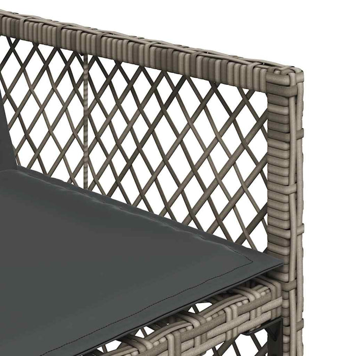 Set mobilier de grădină cu perne, 11 piese, gri, poliratan WALTI
