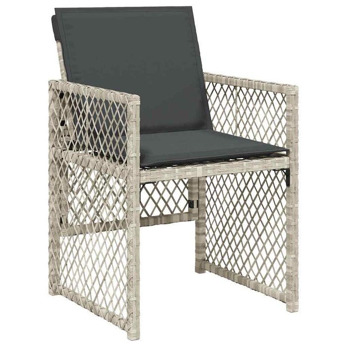 Set mobilier de grădină cu perne 17 piese gri deschis poliratan - WALTI WALTI