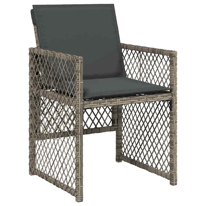 Set mobilier de grădină cu perne, 17 piese, gri, poliratan WALTI