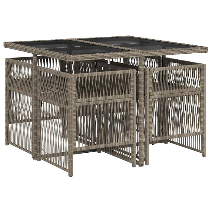 Set mobilier de grădină cu perne, 5 piese, gri, poliratan - WALTI WALTI