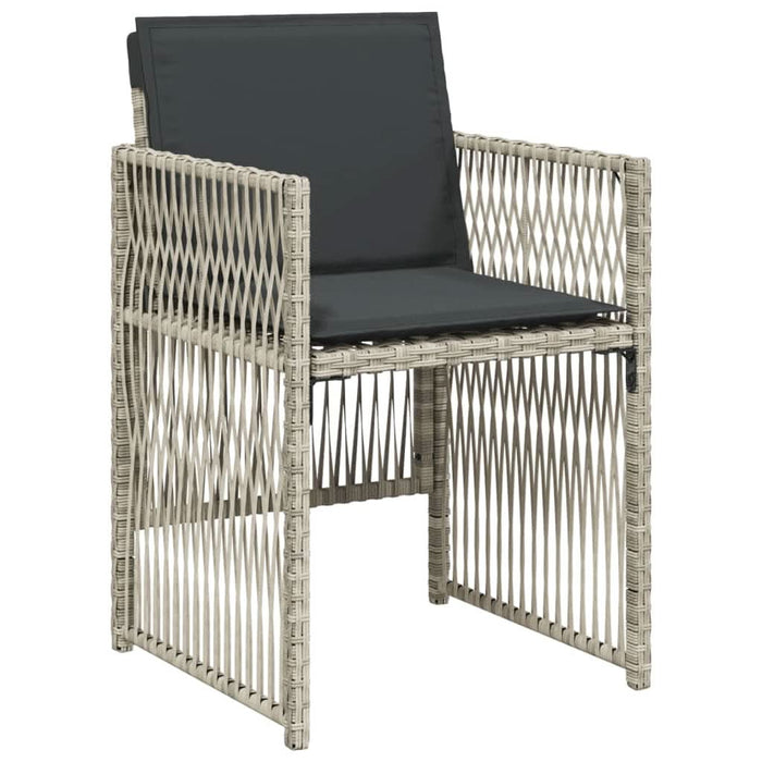 Set mobilier de grădină cu perne, 5 piese gri deschis poliratan - WALTI WALTI