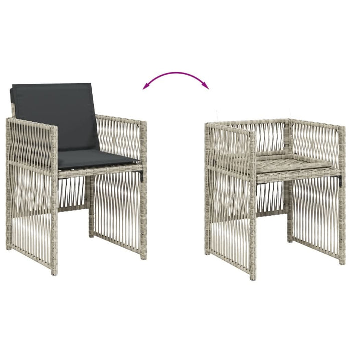 Set mobilier de grădină cu perne, 5 piese gri deschis poliratan - WALTI WALTI