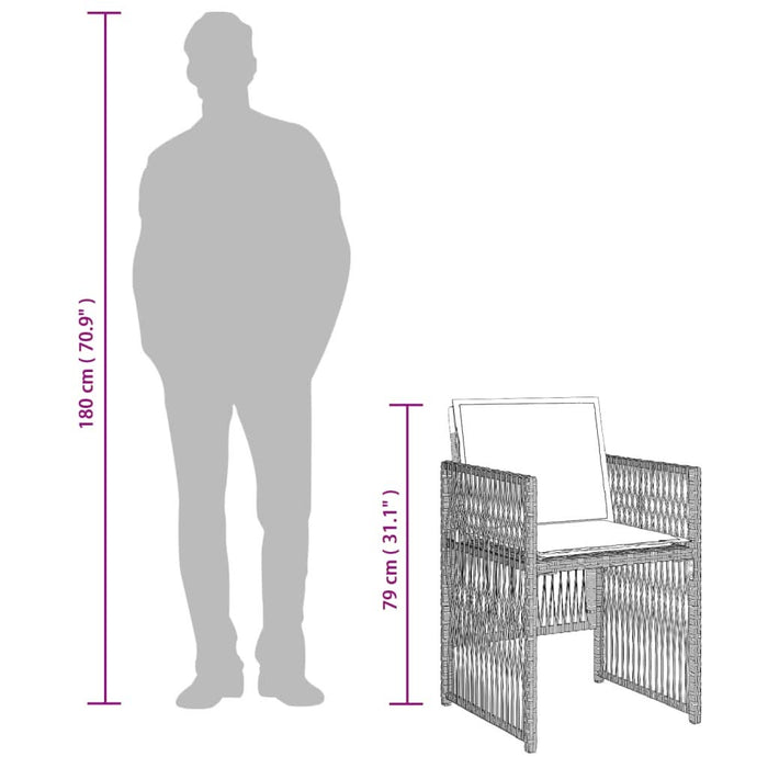 Set mobilier de grădină cu perne, 5 piese gri deschis poliratan - WALTI WALTI