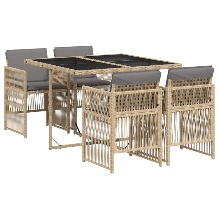 Set mobilier pentru grădină, 5 piese, cu perne, bej, poliratan - WALTI WALTI