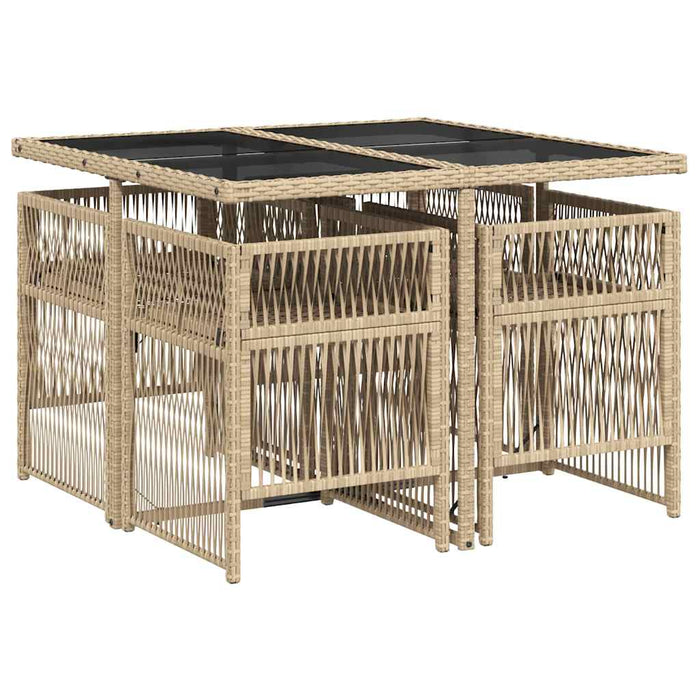 Set mobilier pentru grădină, 5 piese, cu perne, bej, poliratan - WALTI WALTI