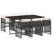 Set mobilier de grădină cu perne, 7 piese, negru, poliratan - WALTI WALTI