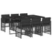 Set mobilier de grădină cu perne, 7 piese, negru, poliratan - WALTI WALTI