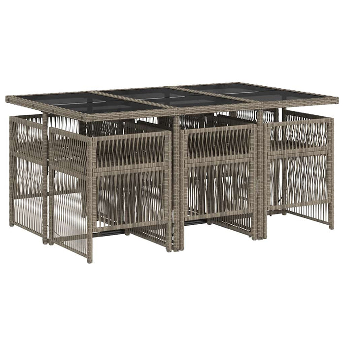 Set mobilier de grădină cu perne, 7 piese, gri, poliratan - WALTI WALTI