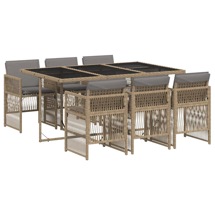 Set mobilier pentru grădină, 7 piese, cu perne, bej, poliratan - WALTI WALTI
