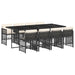 Set mobilier de grădină cu perne, 9 piese, negru, poliratan - WALTI WALTI