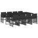 Set mobilier de grădină cu perne, 9 piese, negru, poliratan - WALTI WALTI
