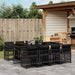 Set mobilier de grădină cu perne, 9 piese, negru, poliratan - WALTI WALTI