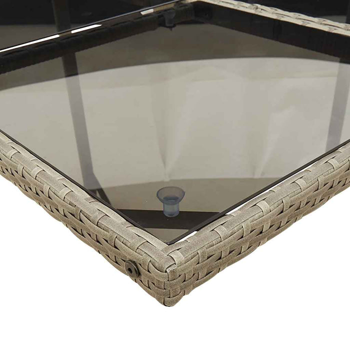 Set mobilier grădină cu perne, 9 piese, gri, poliratan WALTI