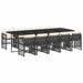 Set mobilier de exterior cu perne, 11 piese, negru, poliratan - WALTI WALTI