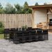 Set mobilier de exterior cu perne, 11 piese, negru, poliratan - WALTI WALTI