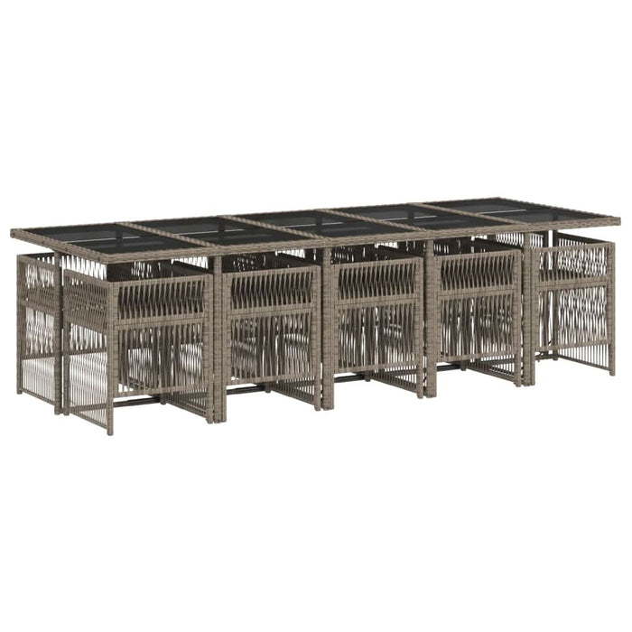 Set mobilier de grădină cu perne, 11 piese, gri, poliratan - WALTI WALTI