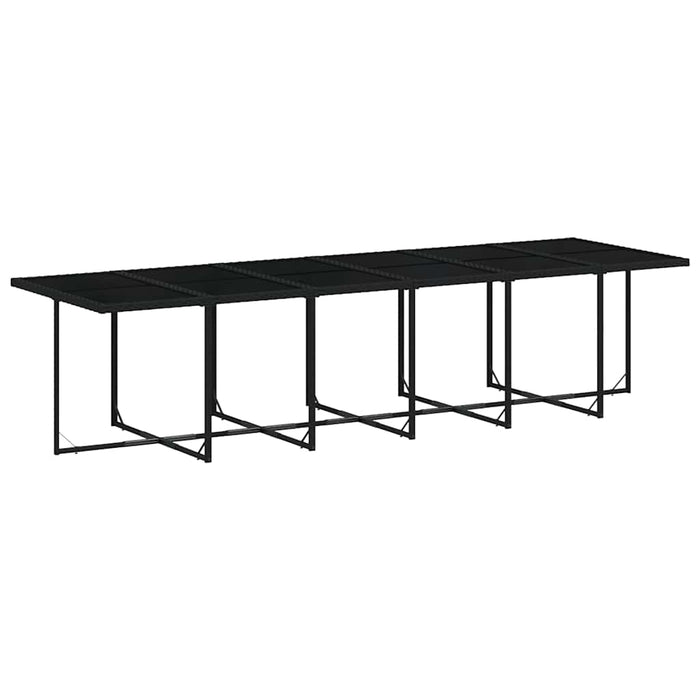 Set mobilier de grădină cu perne, 13 piese, negru, poliratan - WALTI WALTI