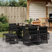 Set mobilier de grădină cu perne, 9 piese, negru, poliratan - WALTI WALTI