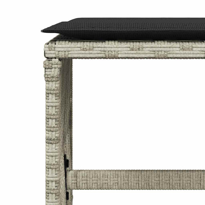 Set mobilier grădină cu perne, 9 piese, gri deschis, poliratan WALTI