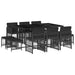 Set mobilier de exterior cu perne, 11 piese, negru, poliratan - WALTI WALTI