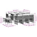 Set mobilier de exterior cu perne, 11 piese, negru, poliratan - WALTI WALTI